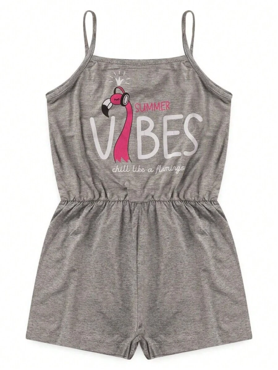 Vibes Iaia Light Gray Summer Romper For Girls Summer New Arrivals - 淺灰色 - 查看 1