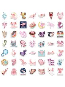 100pcs Cute Axolotl Stickers, Waterproof, Suitable For Scrapbooking, Diaries, Laptops, Bumpers, Skateboards, Water Bottles - Weather-Resistant Design, Ideal For Indoor And Outdoor Creative Expression - Multicolor - View 8