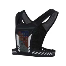 Mochila de corrida mini para homens e mulheres - refletiva, alta visibilidade de 360°, acomoda acessórios e qualquer iPhone, Android, iPad Mini - equipamento leve e ajustável para condicionamento físico, caminhada, ciclismo, trilhas e muito mais!