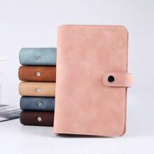 A6 Faux Leather Button Closure Loose Leaf Binder With Cash Envelope Pockets & Replacement Storage Bag, Ideal For Budgeting And Saving In Daily Life Or Traveling, For Planners And Money Savers, Including Notebook Inserts Back To School,Back To School,School Supplies,Savings Plan,Biweekly Savings Plan,10000 Savings Plan,Savings Strategy