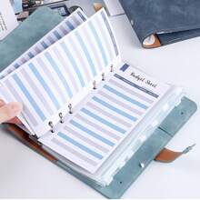 A6 Faux Leather Button Closure Loose Leaf Binder With Cash Envelope Pockets & Replacement Storage Bag, Ideal For Budgeting And Saving In Daily Life Or Traveling, For Planners And Money Savers, Including Notebook Inserts Back To School,Back To School,School Supplies,Savings Plan,Biweekly Savings Plan,10000 Savings Plan,Savings Strategy