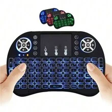 1 个，I8 2.4GHz 迷你无线键盘，带触摸板和 QWERTY 键盘，LED 背光，便携式无线键盘，适用于笔记本电脑/PC/平板电脑/Windows//TV/PS3/Raspberry Pi - 黑色 - 查看 4