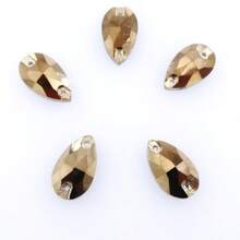 Slim Water Drop Shape Glass Multi Colors Shape Shiny Handmade Sewing Crystal Hand Sewn Rhinestone  Decoration Beads Flat Back With Holes Gems DIY Accessories Sew On Stones Strass For Decorating Clothes, Dress, Bags, Shoes, Brooches, Earrings, Handicrafts - Multicolor - View 22