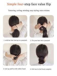 1 pièce Perruque en fibre de polyester pour femmes, désinvolte, de fête et de rue - Chignon autoportant, queue de cheval tie-and-dye, fabricant de chignon mou, Chouchou de perruque pour les déplacements quotidiens, les rendez-vous, l'école, les achats, les voyages, la maison, les rassemblements