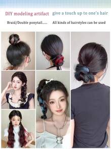 1 pièce Perruque en fibre de polyester pour femmes, désinvolte, de fête et de rue - Chignon autoportant, queue de cheval tie-and-dye, fabricant de chignon mou, Chouchou de perruque pour les déplacements quotidiens, les rendez-vous, l'école, les achats, les voyages, la maison, les rassemblements