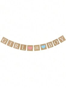 1 pezzo/2 pezzi/Set Banner per la scoperta del sesso del bambino Boy or Girl in carta kraft vintage per decorazione festa festa di nascità