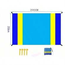 大号格子沙滩垫，便携式野餐垫，适合海滩、露营、野餐等户外活动 - 彩色 - 查看 12