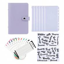 A6 Faux Leather Button Closure Loose Leaf Binder With Cash Envelope Pockets & Replacement Storage Bag, Ideal For Budgeting And Saving In Daily Life Or Traveling, For Planners And Money Savers, Including Notebook Inserts Back To School,Back To School,School Supplies,Savings Plan,Biweekly Savings Plan,10000 Savings Plan,Savings Strategy