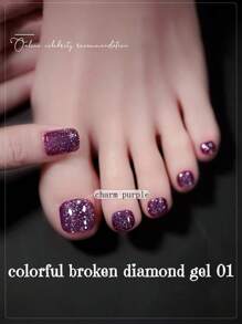 秋冬流行脚部凝胶指甲油2024新款流行白色彩色碎钻凝胶美甲店专属居家DIY美甲 - 彩色 - 查看 13