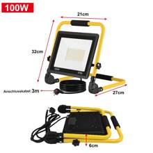 Froadp LED Construction Floodlight Work Light LED Floodlight Exhibition Lamp With IP66 Waterproof, 3M Cable And Foldable Stand For Workshop Construction Site - White Hot - View 2
