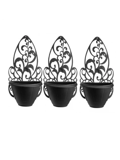 Kit 3 Arandelas Vasos de Plástico Para Parede - Jardinagem, flores, plantas