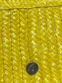 Minimalist Women's Wallet Made Of Specific Straw Material - 黃色 - 查看 4