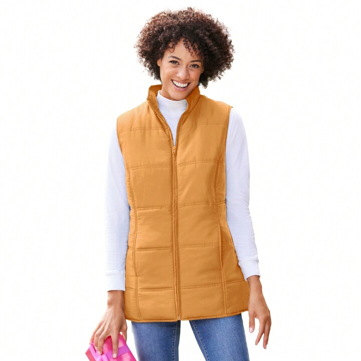 Woman within quilted vests top