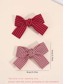 10pcs Earth Tone Hair Clips, Suitable For Girls, Cute Plaid Stripe Heart Bow Hair Clips, Suitable For Toddler Girls, Brown Fabric Bow Solid Color Hair Clips, Autumn/Winter Hair Clips, Girls Holiday Party Hair Accessories, Children Baby Hair Accessories, Heart Valentine's Day - Multicolor - View 9