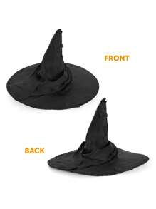 I LOVE FANCY DRESS Black Wizard Hat Black Witch Hat Magical World Fantasy Costume Halloween Cosplay Movie Wizard Witch Role Playing Game Halloween Decoration - Black - View 5