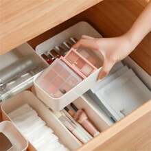 1 pièce Boîte de rangement de tiroir, organisateur de tiroir de bureau, boîte de rangement de tiroir de bureau en plastique transparent pour ustensiles de cuisine, fournitures de bureau et de papeterie
