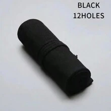 Estuche de lona hecho a mano creativo con 12/24/36/48/72 agujeros, gran capacidad, estuche de lápices, caja de papelería para bocetos, caja de papelería simple, bolsa para bolígrafos, soporte para bolígrafos, bolsa de almacenamiento de maquillaje (sin lápices) - cortina de pluma - Ver 12