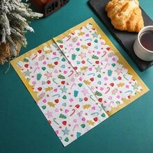 25*25cm 20 chiếc khăn ăn hai lớp in hình Giáng sinh nhiều màu, trang trí tiệc Giáng sinh và tiệc tại nhà, khăn giấy dùng một lần, Giáng sinh vui vẻ, - trắng - Xem 4