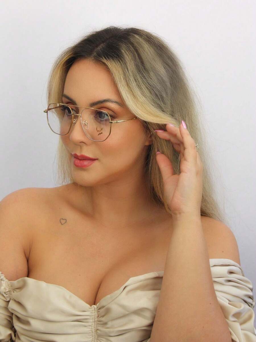 AMIA Women's Metal Eyeglass Frame MOD 72805 - 乾枯玫瑰色 - 查看 1