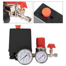 Regulador de válvula de control de interruptor de presión de compresor de aire pequeño con medidores - Negro - Ver 7
