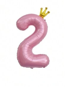 1pc Letter Design Birthday Party Decorative Balloon, Christmas - Pink - View 8