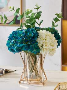 Jarrón de flores artificiales de lujo, maceta, centro de mesa, maceta para plantas, jarrones para flores, decoración del hogar para sala de estar, mesa de café, entrada, mesa de comedor, regalos de cumpleaños, graduación, decoración de habitación, jarrón de vidrio - Dorado - Ver 6