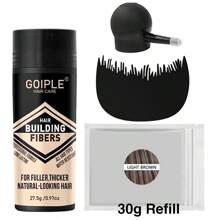 27.5g Natural Hair Fibers, Suitable For Thinning Hair, Can Be Dyed, Fills Hairline And Temples, Invisible, Sweat-Resistant, Long-Lasting - 0.97oz/ 27.5g - 查看 17