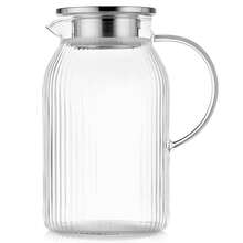 Jarra Twinkle de Vidro Borossilicato Canelado com Tampa em Aço Inox 1,5L - Fracalanza - Multicolorido - Visão 1