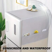 牛津布冰箱、微波炉、洗衣机防尘罩、袋子、收纳袋、收纳 - 銀色 - 查看 4