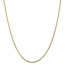 The Black Bow 1.8mm 10k Yellow Gold Diamond Cut Hollow Rope Chain Necklace