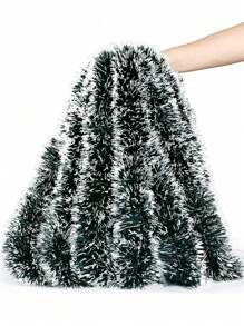 2 قطعة من شريط التنورة الفضي الأصطناعي الخاص بعيد الميلاد، إكليل معدني معلّق، ديكور عتبة المدفأة والسلالم والموسم، مستلزمات ديكور الأعياد