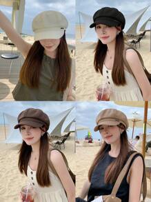 1pc Women's Eight-Panel Uv Protection Outdoors Cap, Suitable For Daily Use