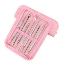 4 Pieces Professional Acne & Blackhead Remover Tool Kit - Includes Blackhead Extractor, Pimple Needle, Comprehensive Facial Cleansing Tool (Rose Gold 4 Pieces Set)