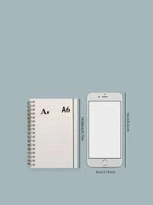 1 件/2 件/3 件 PP 封面金属线圈装订笔记本带背带，（粉色、黑色）文件夹套装带笔记本、网格内页、简约、便携、防水、学校和办公室