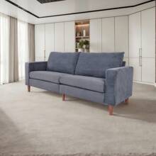Corduroy, Modern Style Solid Color Sofa, Multi-Person Sofa, Suitable For Living Room And Office - 灰色 - 查看 2