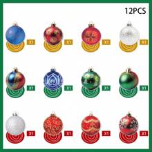 12 pezzi Decorazioni natalizie appese a soffitto (articoli di carta) Fette di palline di Natale Decorazioni a spirale ritagliate per feste di Natale, portico, casa interna ed esterna, forniture e decorazioni natalizie - Multicolore - Visualizzare 2