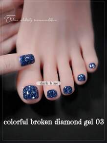 秋冬流行脚部凝胶指甲油2024新款流行白色彩色碎钻凝胶美甲店专属居家DIY美甲 - 彩色 - 查看 14