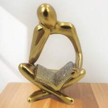 Reader Figurine Decorative Abstract Reading Man Reading Decoration Ornament Elegant Statue Thinker Thinker DOL-04/03 - 04B - 查看 1