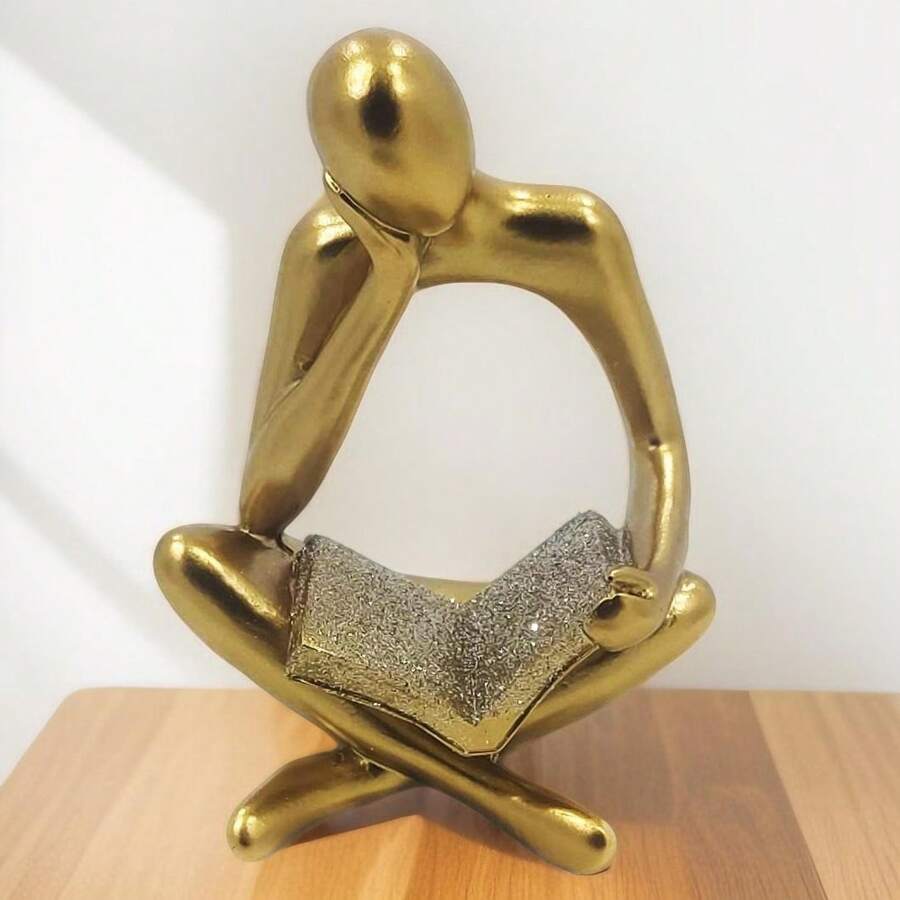 Reader Figurine Decorative Abstract Reading Man Reading Decoration Ornament Elegant Statue Thinker Thinker DOL-04/03 - 04B - 查看 1