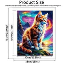 1pc Oil Painting By Numbers Set Cat On Canvas Handmade Coloring By Numbers Animal Acrylic Paint Picture For Living Room Home Decoration - Camel - View 2