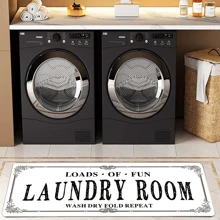 1 件装洗衣房地毯垫，字母组合印花厨房地垫，防滑防尘地毯，耐用地毯，可机洗，入口垫，适用于厨房、洗衣房、浴室、客厅、家居装饰、室内装饰配件 - 彩色 - 查看 17