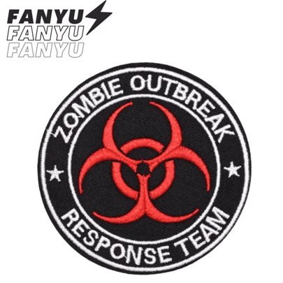 Zombie Outbreak Response Team Iron-On Patch, Embroidered Applique DIY Decor Accessory, Sew/Iron-On For Clothes, Shoes, Bags Halloween Summer, School