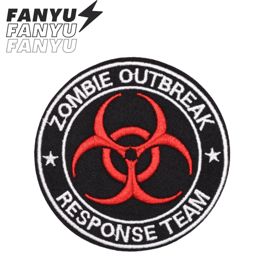 Miếng vá ủi đội ứng phó dịch bệnh Zombie, phụ kiện trang trí DIY thêu, may/ủi cho quần áo, giày dép, túi xách Halloween mùa hè, trường học