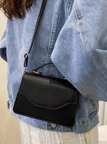 Túi vuông mini nắp gập nhẹ, tiện dụng cho nữ sinh trung học, sinh viên, người mới vào nghề và nhân viên văn phòng, hoàn hảo cho văn phòng, trường đại học, công việc, kinh doanh, đi làm, ngoài trời, T!Avel. - màu đen - Xem 7