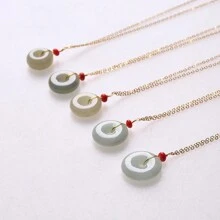 1pc Natural Grade A  Jade Amulet Pendant - View 4