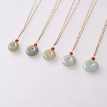 1pc Natural Grade A  Jade Amulet Pendant - View 5