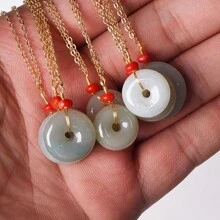 1pc Natural Grade A  Jade Amulet Pendant - View 3