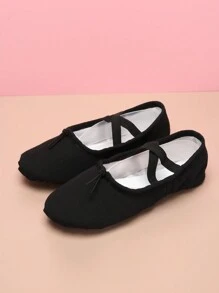 Women And Girls Ballet Shoes - Yoga Canvas Ballet Slippers With Laces, Men Ballet Shoes, Wide Feet Need To Order One Size Up - Black - View 3