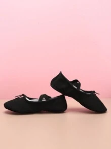 Women And Girls Ballet Shoes - Yoga Canvas Ballet Slippers With Laces, Men Ballet Shoes, Wide Feet Need To Order One Size Up - Black - View 4