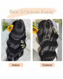 Megito Hair Toppers For Women 20inch Wavy Hair Toppers For Women Toppers Hair Pieces For Women With Thinning Hair Synthetic Wig Clip In Hair Topper Wiglets With Fringe Bang Add Hair Volume - 黑色 - 查看 5